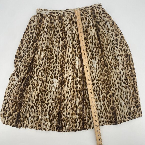 J. Crew Womens Skirt Size 10 Pleated Leopard Midi - Picture 4 of 9